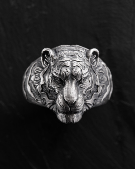Серебряное кольцо ТHЕ TIGER / Кольца + 3