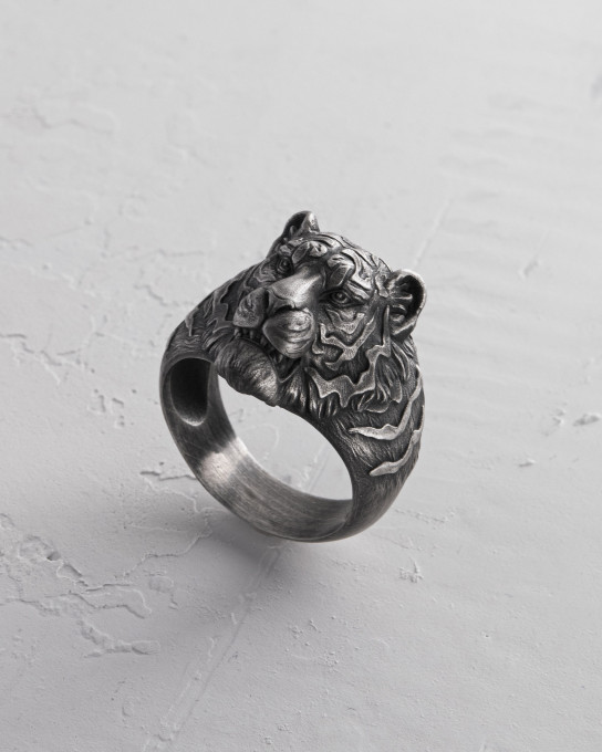 Серебряное кольцо ТHЕ TIGER / Кольца + 7
