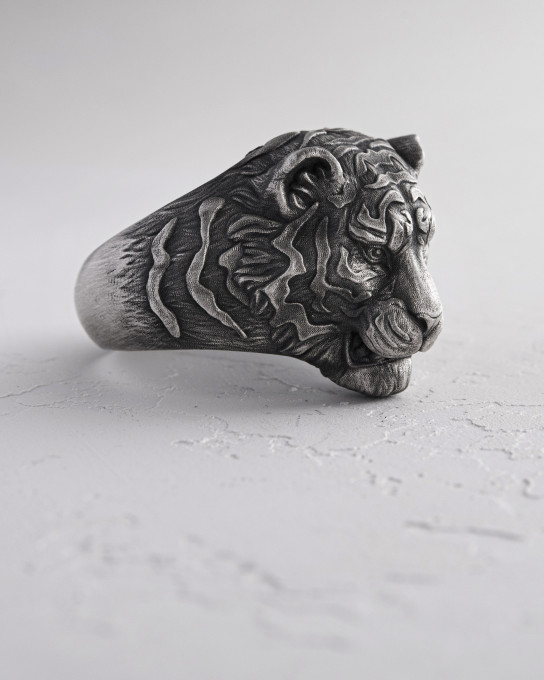 Серебряное кольцо ТHЕ TIGER / Кольца + 8