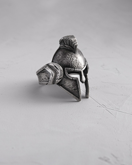 Серебряное кольцо SPARTAN HELMET / Кольца + 7
