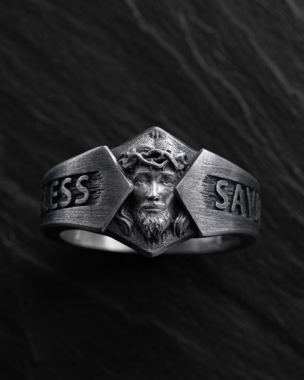 Серебряное кольцо GOD BLESS, SAVE US / Коллекции