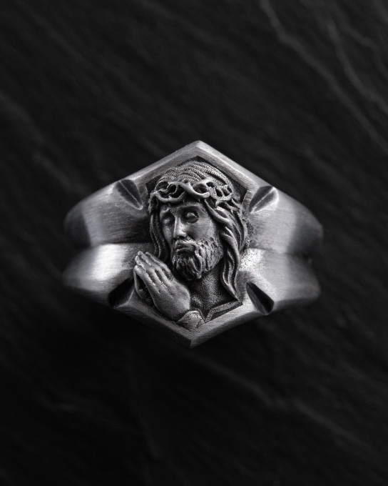 Срібний перстень SAVIOR CHRIST JESUS / Персні