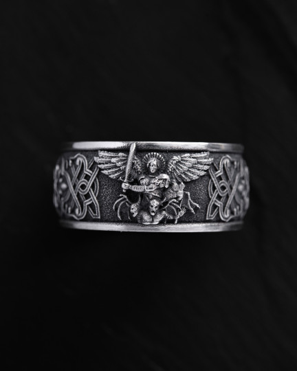 Срібний перстень SAINT MICHAEL / Персні + 2