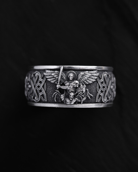 Серебряное кольцо SAINT MICHAEL / Кольца + 3