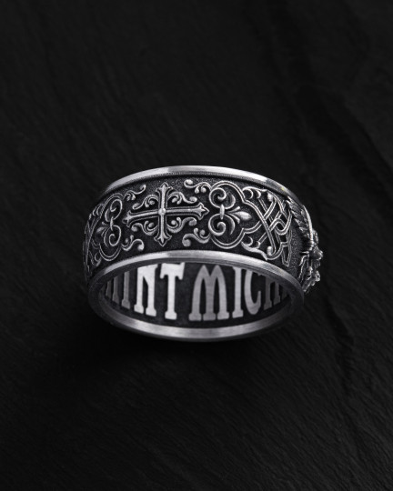 Срібний перстень SAINT MICHAEL / Персні + 4