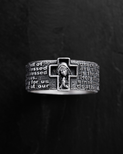 Срібний перстень PRAYER TO HAIL MARY / Персні + 3