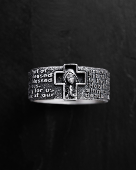 Срібний перстень PRAYER TO HAIL MARY / Персні + 4