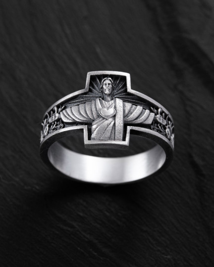 Серебряное кольцо DIOS ES AMOS / Кольца + 3