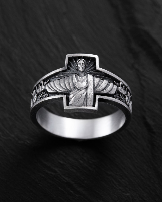 Срібний перстень DIOS ES AMOS / Персні + 4