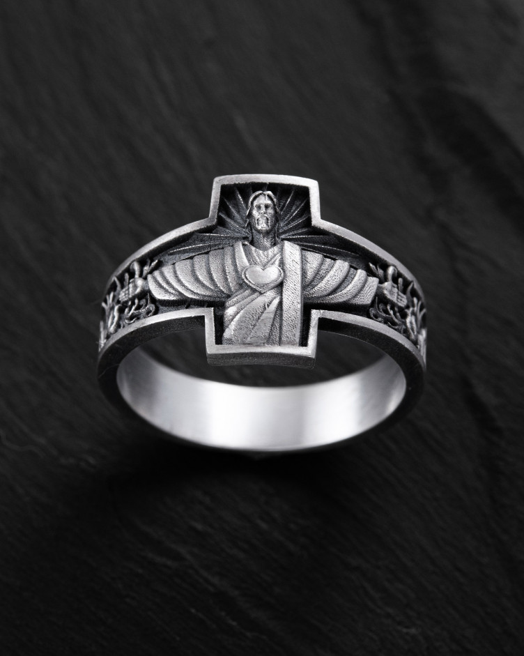 Срібний перстень DIOS ES AMOS 2