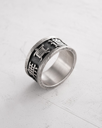 Серебряное кольцо KANJI / Кольца + 4