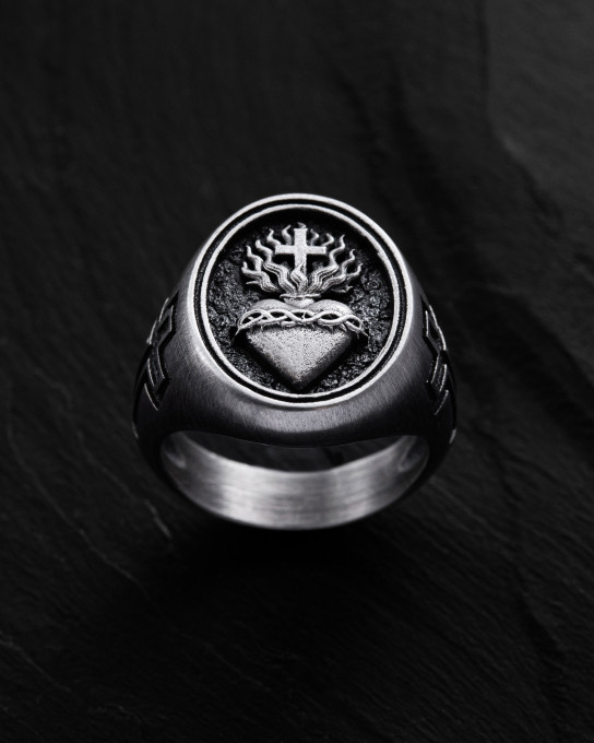 Серебряное кольцо SACRED HEART / Кольца + 3