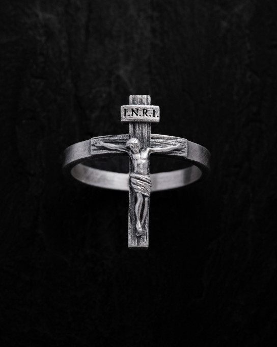 Серебряный перстень JESUS CRUCIFIX INRI / Кольца