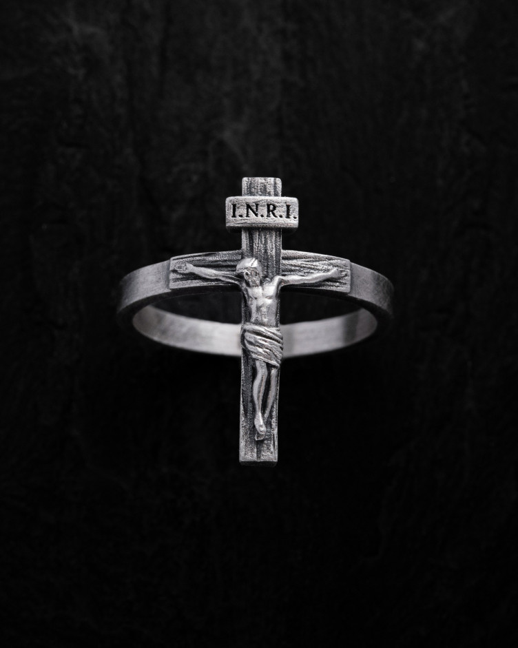 Срібний перстень JESUS CRUCIFIX INRI Reytel Срібний перстень JESUS CRUCIFIX INRI
