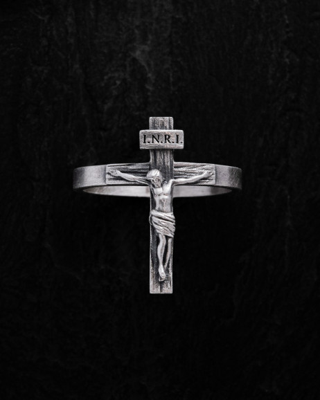 Silver ring JESUS CRUCIFIX INRI 2