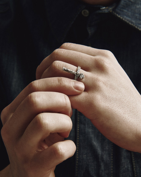 Срібний перстень JESUS CRUCIFIX INRI 2