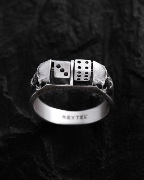 Срібний перстень ALEA IACTA EST 3
