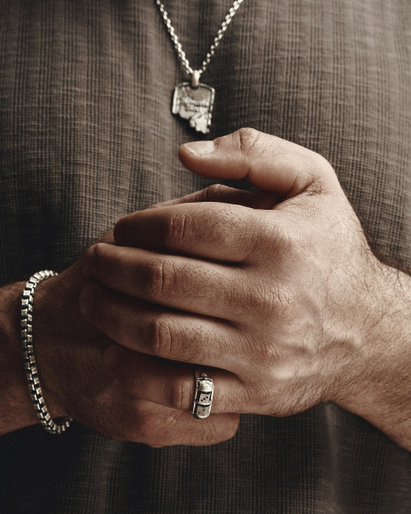 Silver ring ALEA IACTA EST 2