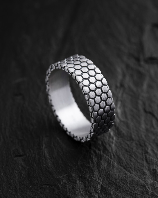 Серебряное кольцо HONEYCOMB / Кольца + 3