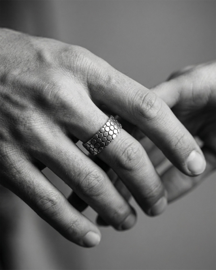 Срібний перстень HONEYCOMB 4