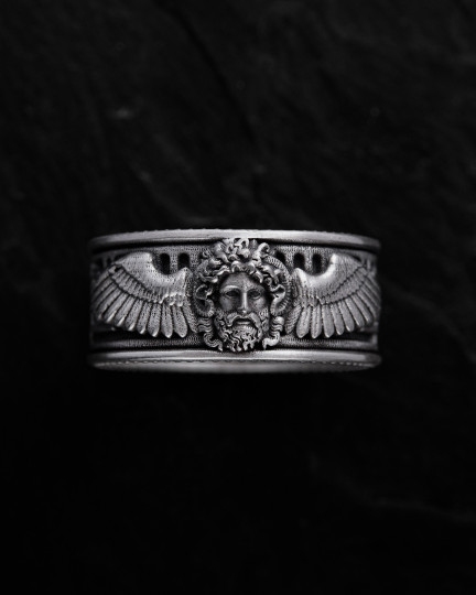 Срібний перстень ZEUS - GREEK GOD / Персні + 3