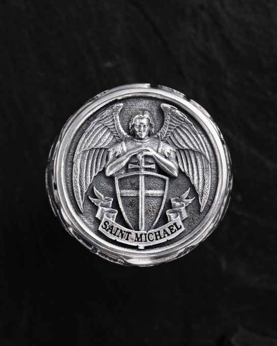 Срібний перстень SAINT MICHAEL / Персні + 4