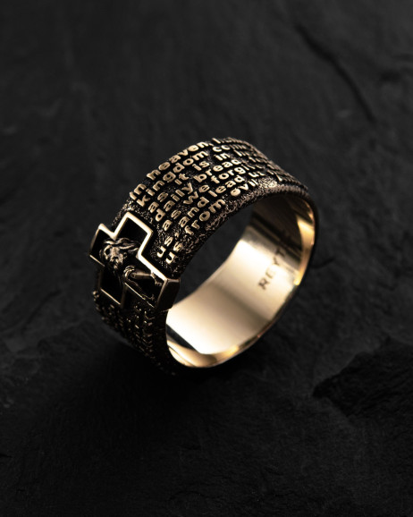Ring PRAYER OUR FATHER (14k yellow gold) 4