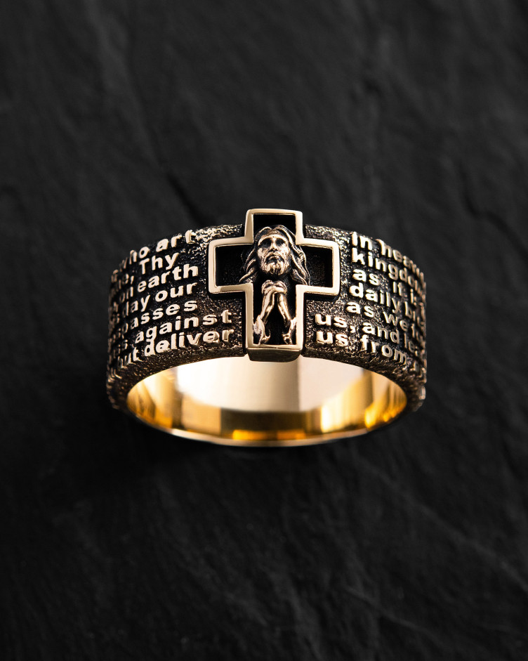 Ring PRAYER OUR FATHER (14k yellow gold) 5