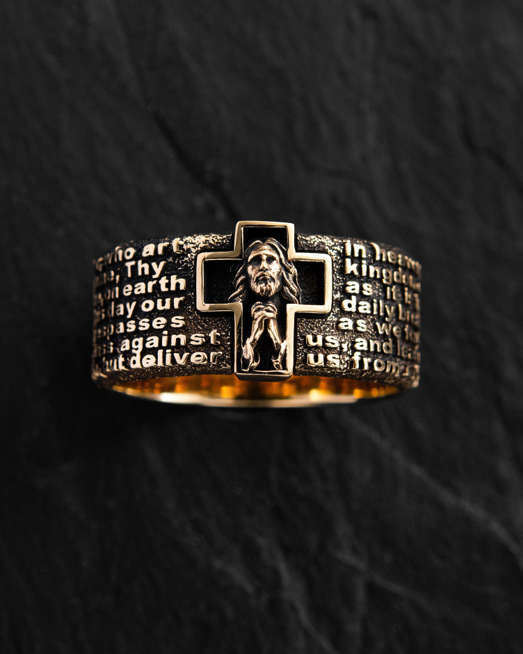 Ring PRAYER OUR FATHER (14k yellow gold) 6