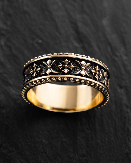 Перстень CELTIC KNIGHT PATTERN (жовте золото) / Персні + 3