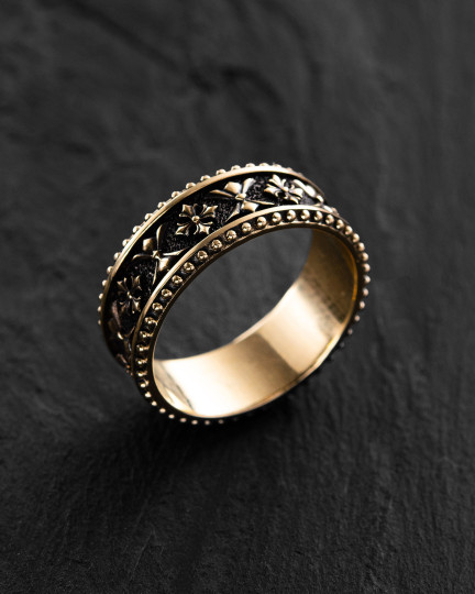Перстень CELTIC KNIGHT PATTERN (жовте золото) / Персні + 4