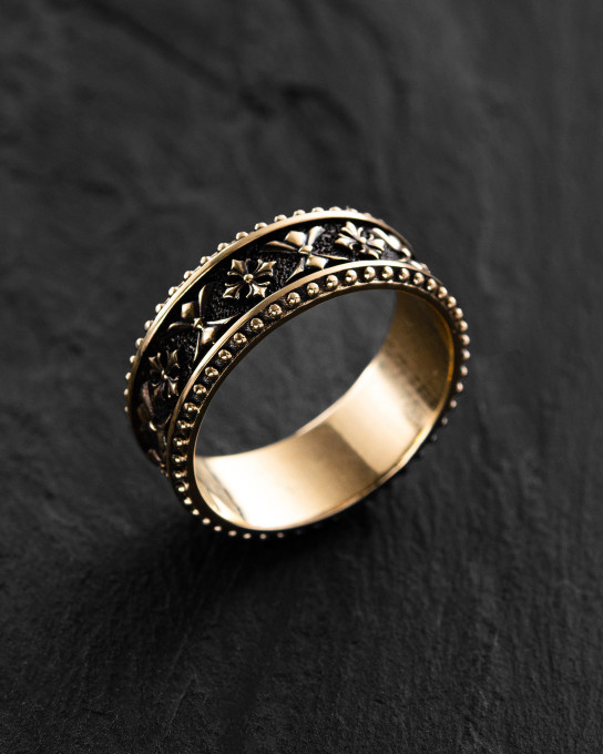 Перстень CELTIC KNIGHT PATTERN (жовте золото) / Персні + 4