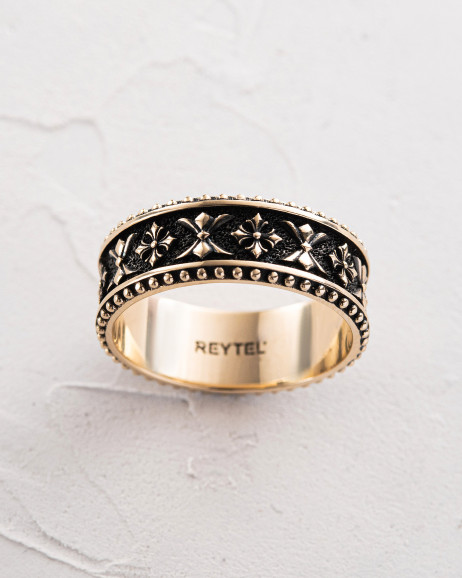 Ring CELTIC KNIGHT PATTERN (14k yellow gold)