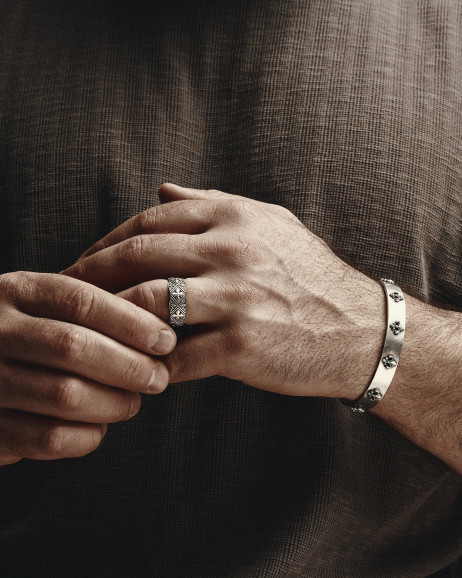 Silver ring MALTESE CROSS and FLEUR DE LIS 2