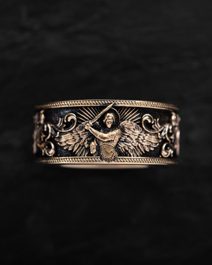 Перстень ARCHANGEL MICHAEL (жовте золото) / Персні + 4