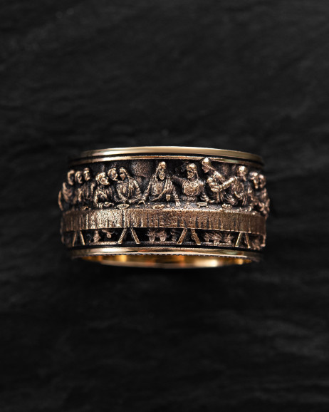 Ring THE LAST SUPPER (Leonardo) 14k yellow gold 5