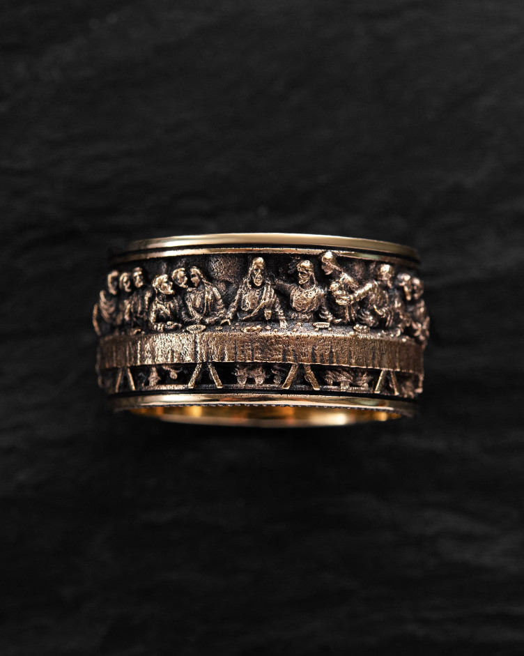 Ring THE LAST SUPPER (Leonardo) 14k yellow gold 5