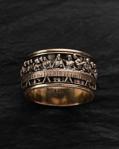 Ring THE LAST SUPPER (Leonardo) 14k yellow gold 6