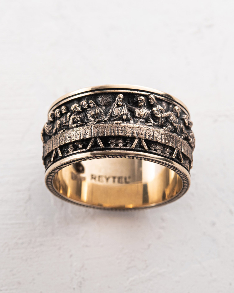 Ring THE LAST SUPPER (Leonardo) 14k yellow gold