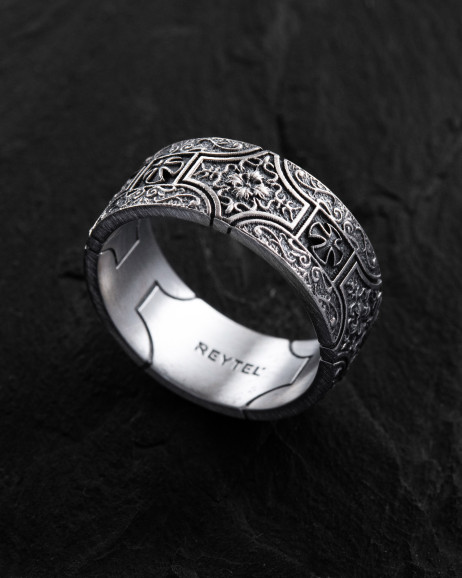 Silver ring MALTESE TEMPLAR CROSS 3