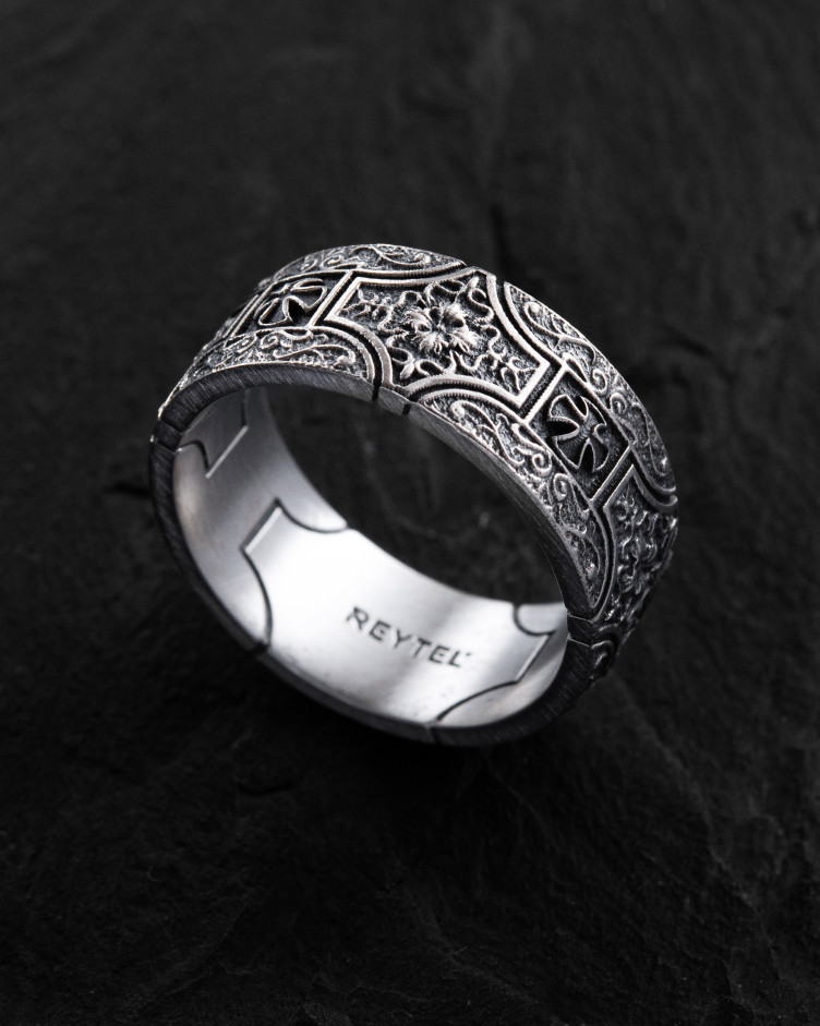 Silver ring MALTESE TEMPLAR CROSS 3