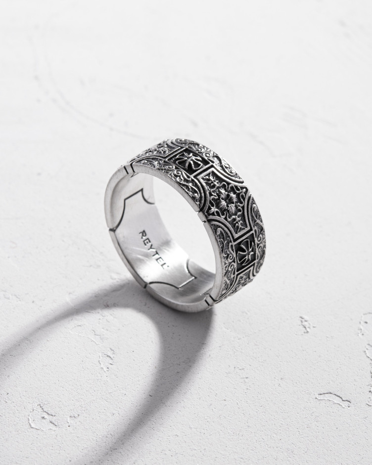 Silver ring MALTESE TEMPLAR CROSS