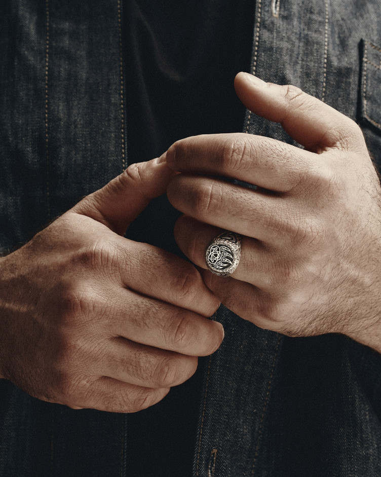 Silver ring BEAR PAW 4