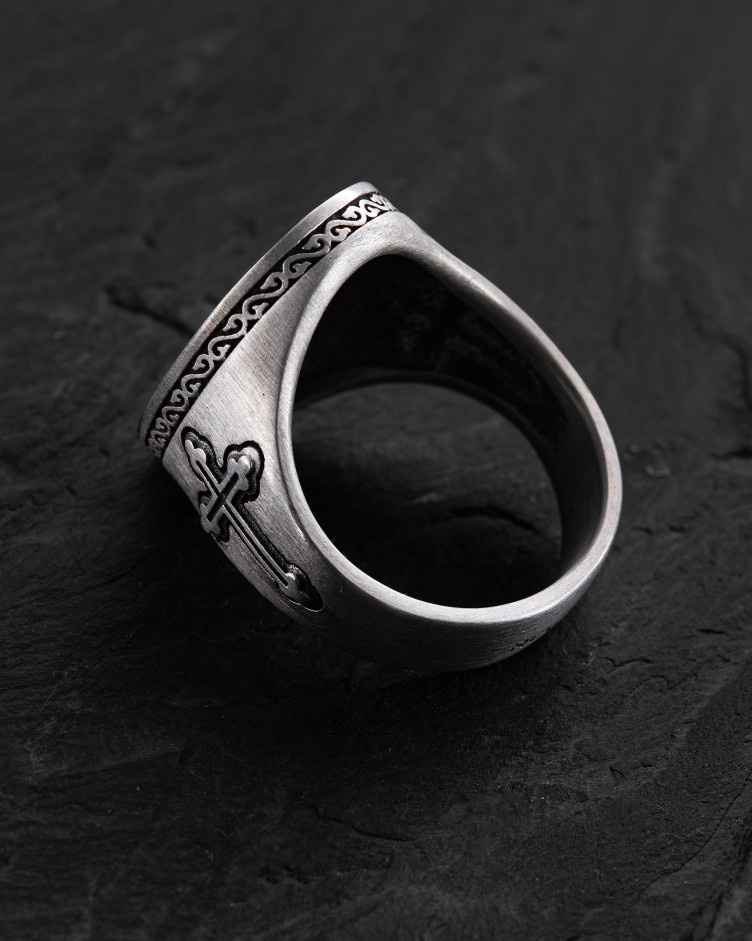 Срібний перстень SAINT MICHAEL PROTECT US 3