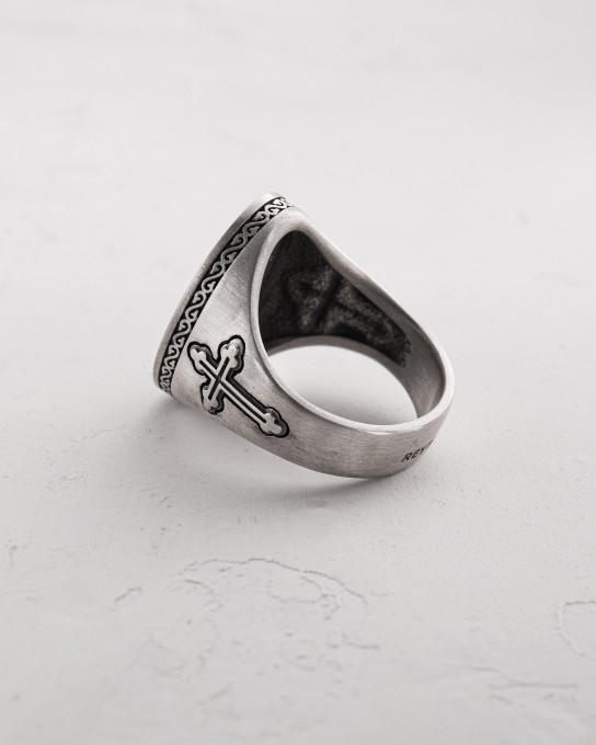 Серебряное кольцо SAINT MICHAEL PROTECT US / Кольца + 4