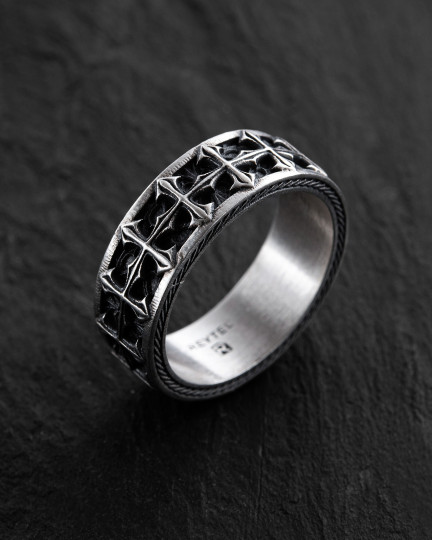 Серебряное кольцо GOTHIC CROSS / Кольца + 2