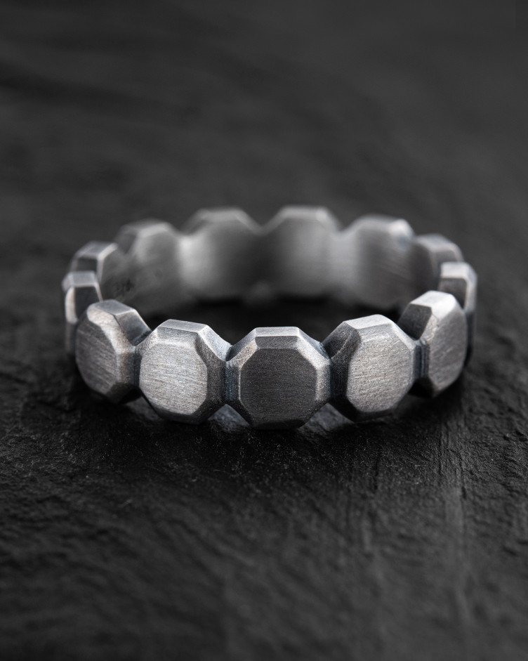 Серебряное кольцо OCTAGON 3