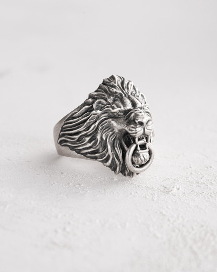 Срібний перстень THE LION / Персні + 4
