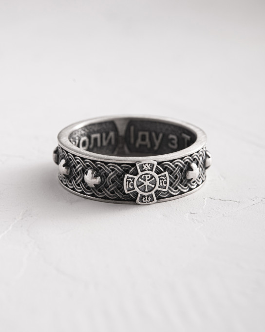 Срібний перстень CHI RHO / Персні + 4