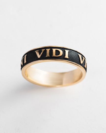 Перстень VENI VIDI VICI (жовте золото) / Персні